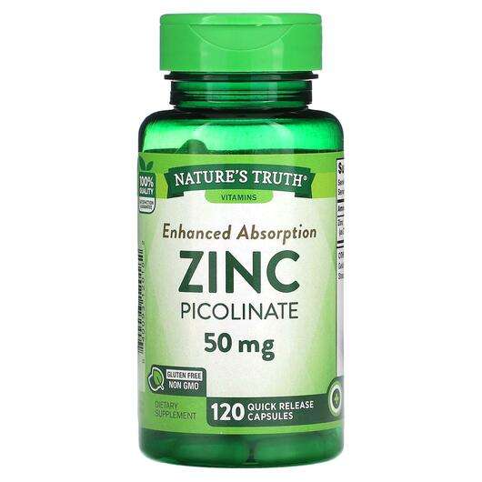 Основне фото товара Nature's Truth, Zinc Picolinate 50 mg, Піколінат Цинку, 120 ка...