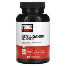 Force Factor, Acetyl L-Carnitine 500 mg, L-Карнітин, 100 капсул