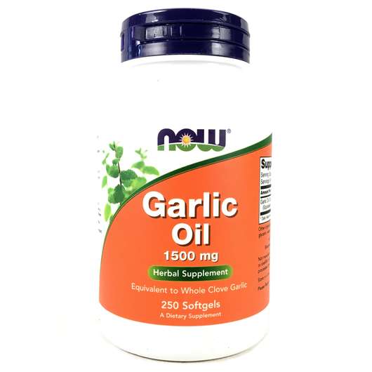 Основне фото товара Now, Garlic Oil 1500 mg, Часникова олія 1500 мг, 250 капсул