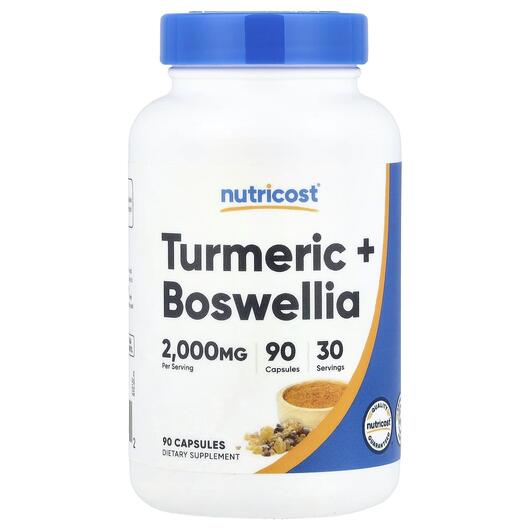 Основне фото товара Turmeric + Boswellia Основне фото товара Nutricost, Turmeric + Boswellia, Босвелія, 90 капсул