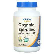 Nutricost, Organic Spirulina 500 mg, Спіруліна, 240 таблеток