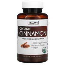 Healths Harmony, Organic Ceylon Cinnamon 1000 mg, Екстракт кор...