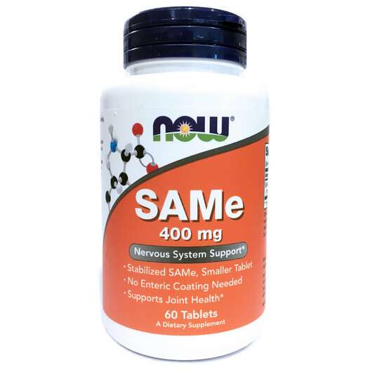 Основное фото товара Now, SAMe 400 мг, SAMe 400 mg, 60 таблеток