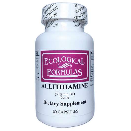 Основное фото товара Ecological Formulas, Витамин B1 Тиамин, Vitamin B1 50 mg Allit...