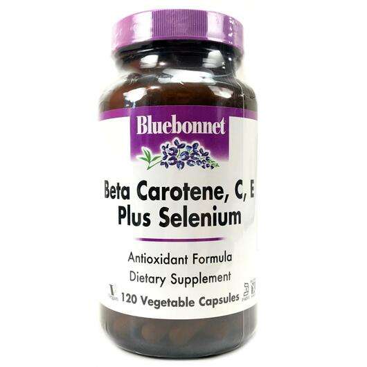Основне фото товара Bluebonnet, Beta Carotene C + E + Selenium, Бета каротин C + E...