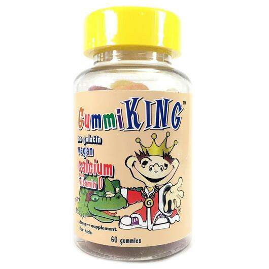 Основне фото товара GummiKing, Calcium + Vitamin D, Кальцій + D3 для дітей, 60 цук...