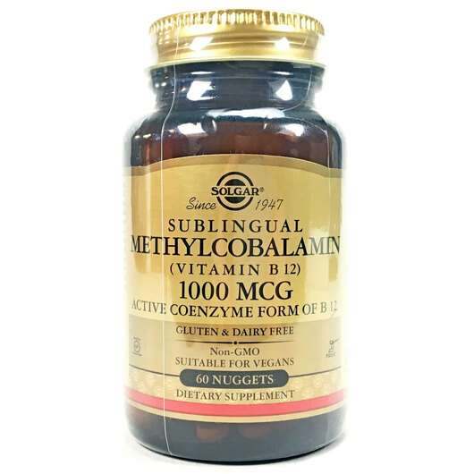 Основне фото товара Solgar, Sublingual Methylcobalamin, Вітамін B12 1000 мкг, 60 н...