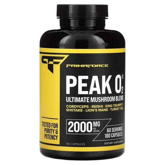 Основне фото товара Primaforce, Peak O2 Ultimate Mushroom Blend 2000 mg, Гриби, 18...