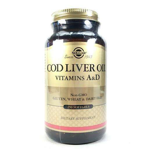 Основное фото товара Solgar, Масло печени трески, Cod Liver Oil Vitamins A & D,...