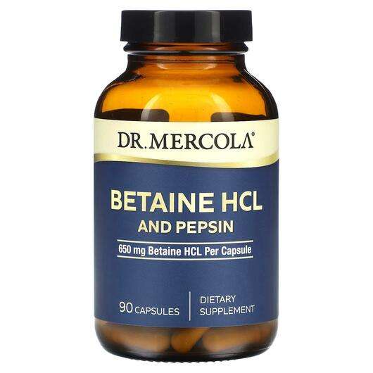 Основне фото товара Dr. Mercola, Betaine HCL and Pepsin 650 mg, Бетаїн Гідрохлорид...