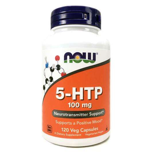 Основное фото товара Now, 5-гидрокситриптофан 100 мг, 5-HTP, 120 капсул