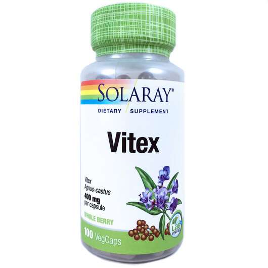 Основне фото товара Solaray, Vitex, Вітекс 400 мг, 100 капсул