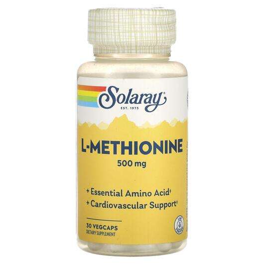 Основне фото товара Solaray, L-Methionine 500 mg, L-Метіонін, 30 капсул