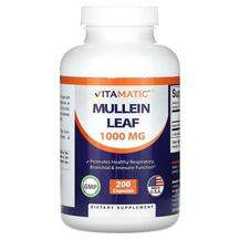 Vitamatic, Экстракт Листьев Коровяка, Mullein Leaf 1000 mg, 20...