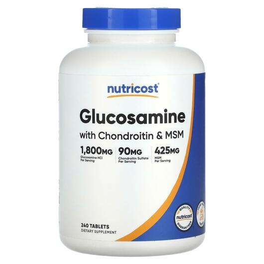 Основное фото товара Nutricost, Глюкозамин Хондроитин, Glucosamine with Chondroitin...