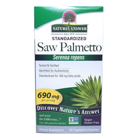 Основное фото товара Nature's Answer, Сереноя 690 мг, Saw Palmetto 690 mg, 120 капсул