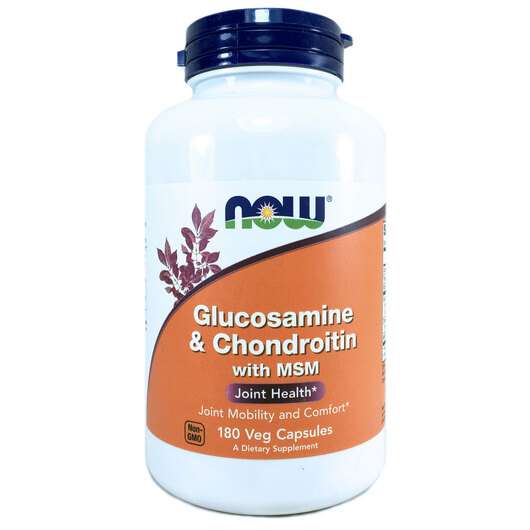 Основное фото товара Now, Глюкозамин с МСМ, Glucosamine Chondroitin MSM, 180 капсул