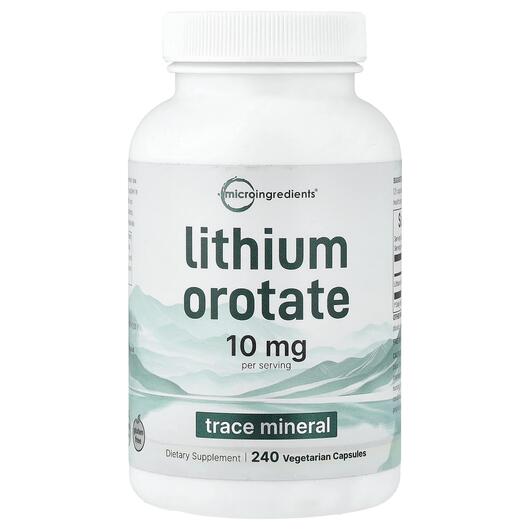 Основное фото товара Micro Ingredients, Литий, Lithium Orotate, 240 Vegetarian Capsule
