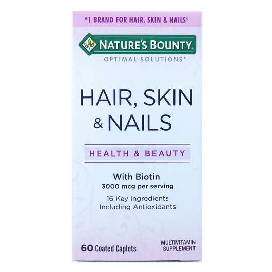 Основне фото товара Nature's Bounty, Hair Skin Nails, Вітаміни з Біотином 3000 мкг...