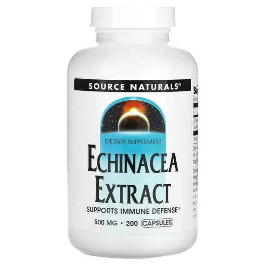 Основное фото товара Source Naturals, Эхинацея, Echinacea Extract 500 mg, 200 капсул