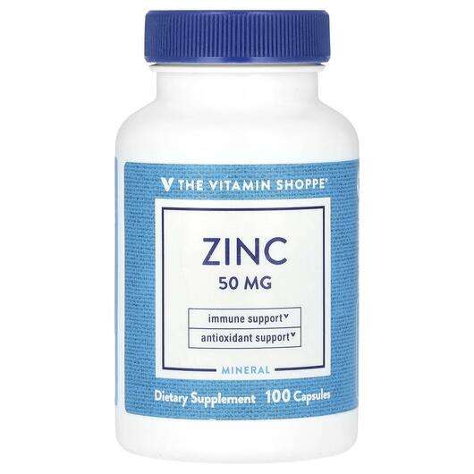 Основное фото товара The Vitamin Shoppe, Цинк, Zinc 50 mg, 100 капсул