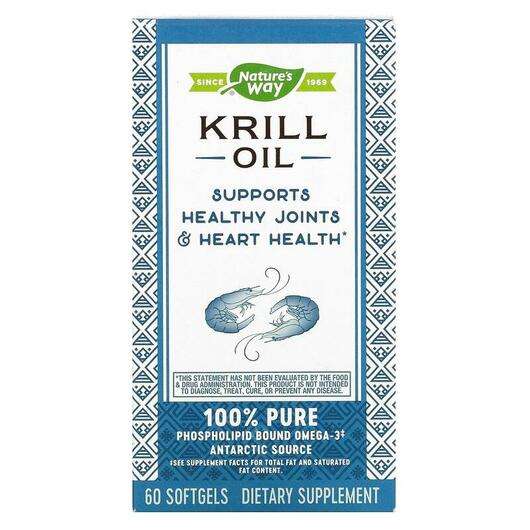 Основное фото товара Nature's Way, Масло криля 500 мг, EfaGold Krill Oil, 60 капсул