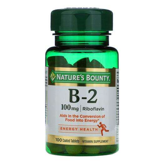 Основне фото товара Nature's Bounty, Vitamin B-2 100 mg, Вітамін В2 Рибофлавін 100...