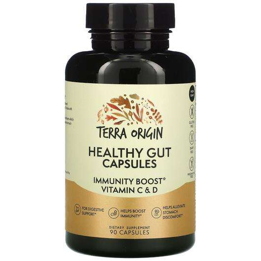 Основне фото товара Terra Origin, Healthy Gut with Vitamin C & D, Підтримка ки...