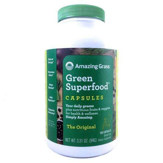Основне фото товара Amazing Grass, Green Superfood, Суперфуд, 150 капсул
