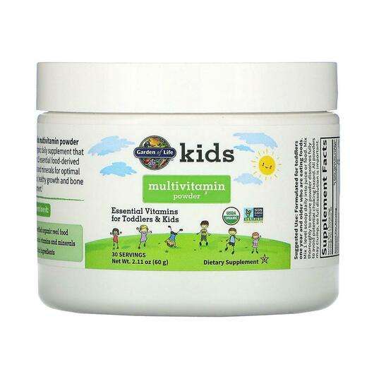 Основне фото товара Garden of Life, Kids Multivitamin Powder, Мультивітаміни для д...