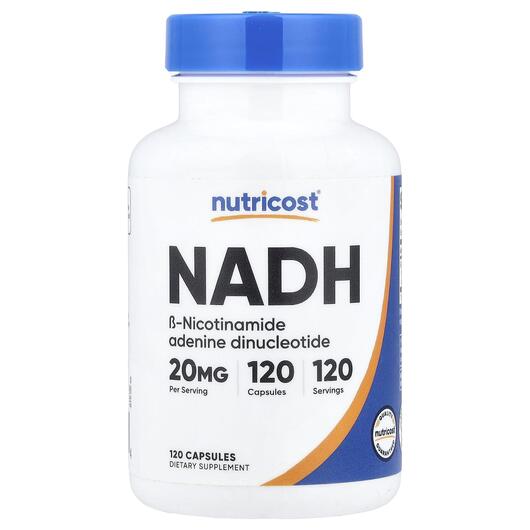 Основне фото товара Nutricost, NADH 20 mg, НАДН, 120 капсул