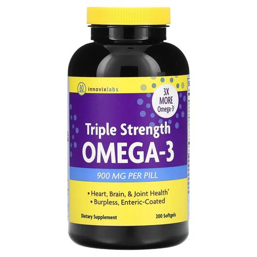 Основное фото товара Омега-3 тройной силы, Triple Strength Omega-3, 200 капсул