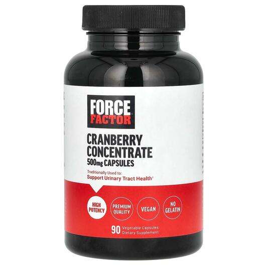 Основне фото товара Force Factor, Cranberry Concentrate 500 mg, Журавлина, 90 капсул