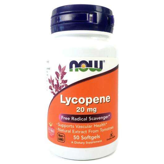 Основне фото товара Now, Lycopene 20 mg, Лікопен 20 мг, 50 капсул
