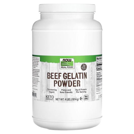 Основное фото товара Real Food Beef Gelatin Powder Основное фото товара NOW Foods, Говяжие органы, Real Food Beef Gelatin Powder, 1814 г