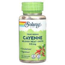 Solaray, True Herbs Cayenne 515 mg, Перець каєнський, 100 капсул