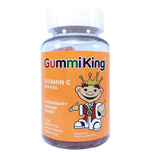 Основне фото товара GummiKing, Vitamin C for Kids Orange, Вітамін C, 60 цукерок