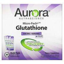 Aurora, Micro-Pack+ Glutathione 500 mg 30 Packets, 10 ml Each