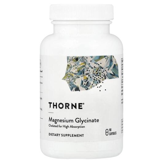 Основне фото товара Thorne, Magnesium Glycinate, Гліцинат магнію, 90 капсул