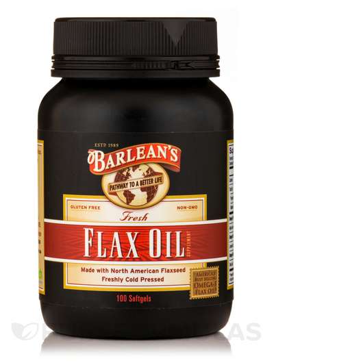 Основне фото товара Barlean's, Fresh Flax Oil, Лляна олія, 100 капсул
