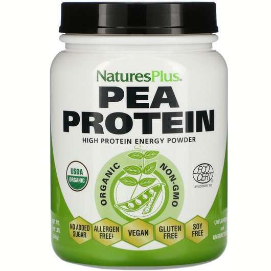 Основне фото товара Natures Plus, Pea Protein Powder, Гороховий протеїн в порошку,...