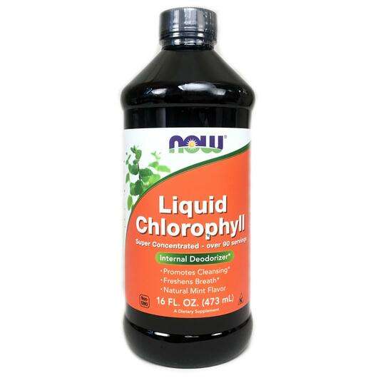 Основне фото товара Now, Liquid Chlorophyll, Рідкий хлорофіл М'ята, 473 мл