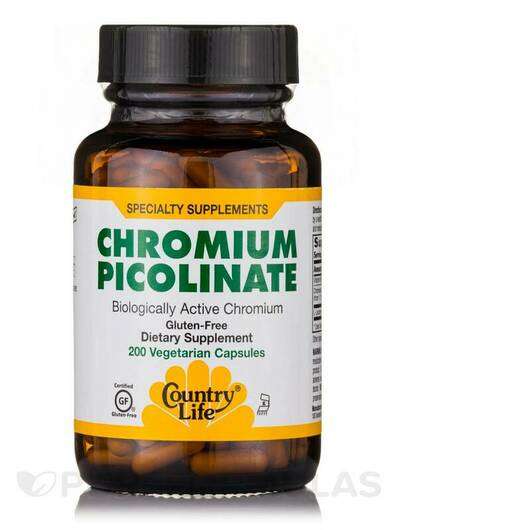 Основне фото товара Country Life, Chromium Picolinate, Хром, 200 капсул