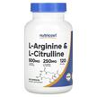Фото товару Nutricost, L-Arginine & L-Citrulline, L-Аргінін, 120 капсул
