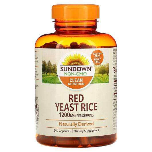 Основное фото товара Sundown Naturals, Красный дрожжевой рис, Red Yeast Rice 1200 m...