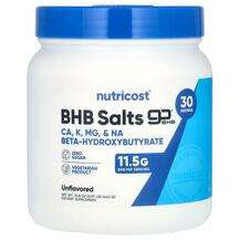 Nutricost, BHB Salts goBHB Unflavored, Електроліти, 442 г