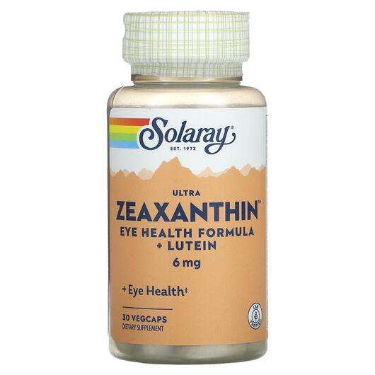 Основное фото товара Solaray, Зеаксантин 6 мг, Ultra Zeaxanthin 6 mg, 30 капсул