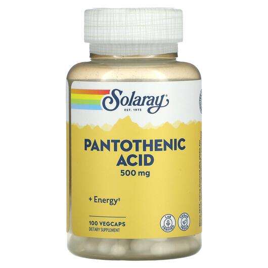 Основное фото товара Solaray, Витамин B5 Пантотеновая кислота, Pantothenic Acid 500...