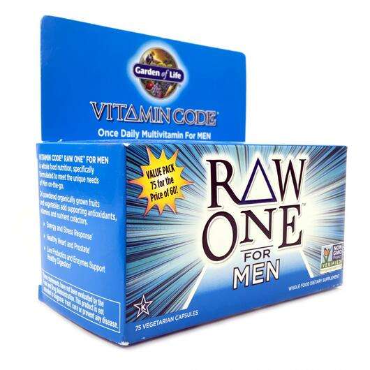 Основное фото товара Garden of Life, Витамины для мужчин, RAW One For Man, 75 капсул