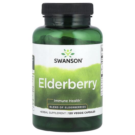 Основне фото товара Swanson, Elderberry Immune Health, Підтримка імунітету, 120 капсу
